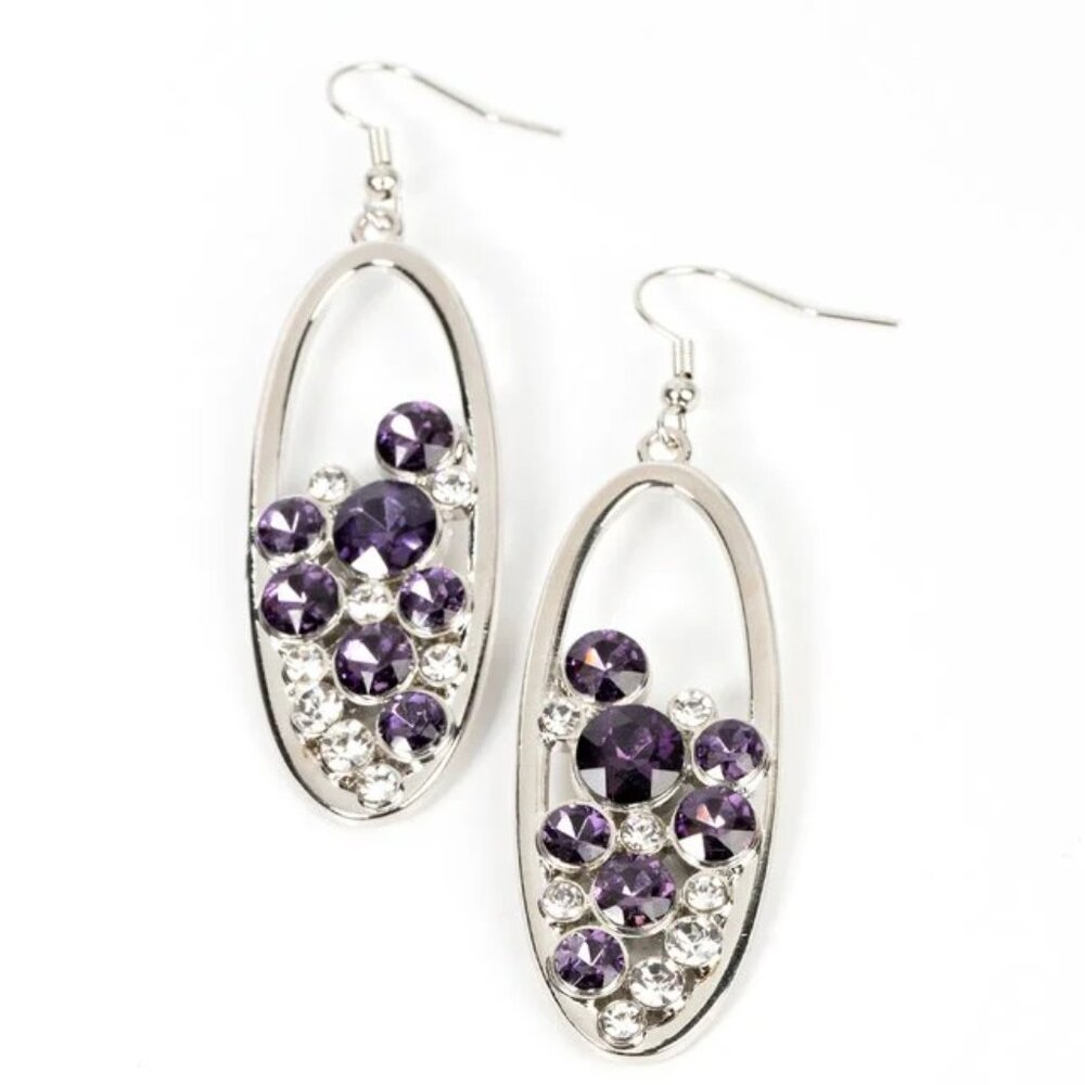 Paparazzi Prismatic Poker Face Purple Face Earrings